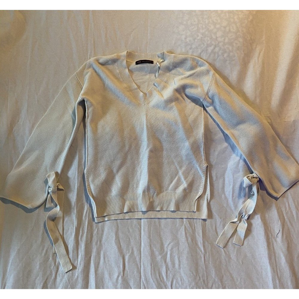 M&S Collection Women's White V-Neck Side Slit Long Sleeve Cardigan M
